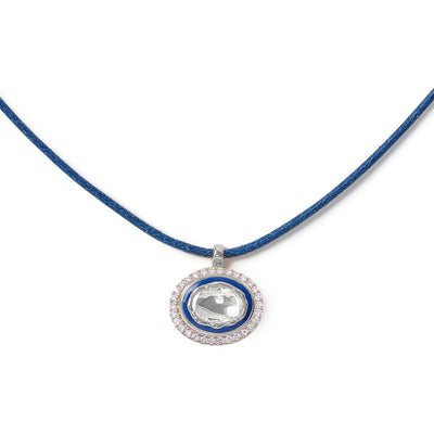 Eternal Lines - Midnight Blue & Silver Diamond Necklace