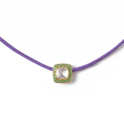 Heritage Cut - Purple, Pistachio & Gold Necklace