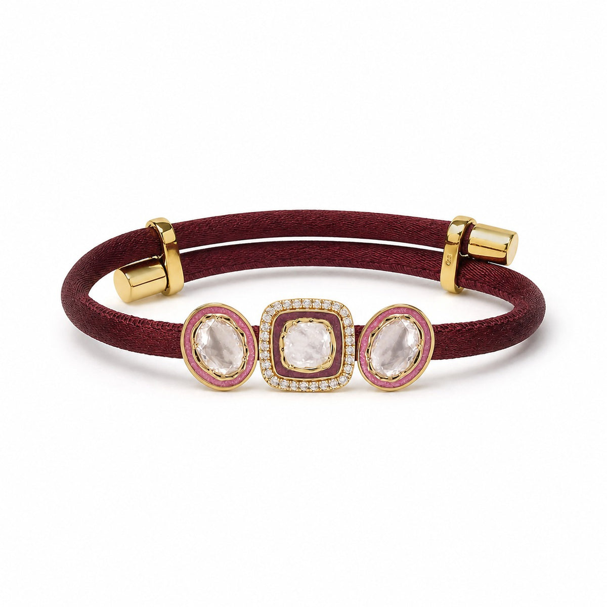 Sacred Alignment - Burgundy, Blush Pink & Gold Bracelet