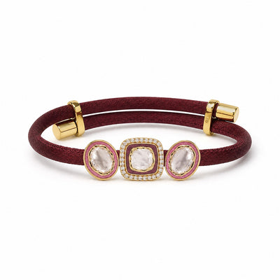 Sacred Alignment - Burgundy, Blush Pink & Gold Bracelet