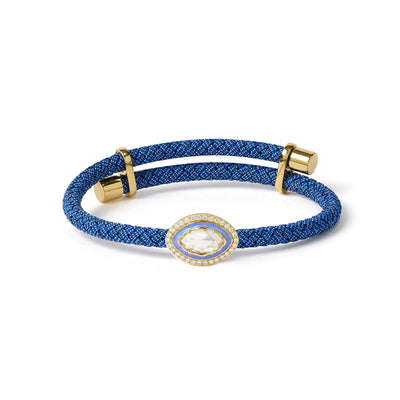 Sharp Grace - Denim Blue, Periwinkle & Gold Diamond Bracelet